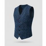 Hans | Herren Elegante Trachtenweste mit Knöpfen in Himmelblau