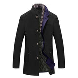 Herren Wintermantel | Elegantes Design | Stehkragen | Warm Gefüttert in Schwarz
