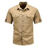 Hemd Herren Kurzarm Regular Fit in Khaki