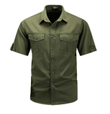 Hemd Herren Kurzarm Regular Fit in Armeegrün