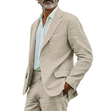 Herren-Anzug mit Reverskragen und Pattentaschen in Beige
