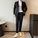 Herren Anzug Slim Fit in Schwarz