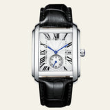 Herren Armbanduhr Rechteckig Elegant in Grau