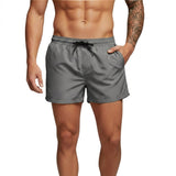 Herren Badeshorts mit elastischem Bund und Kordelzug in Grau