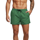 Herren Badeshorts mit elastischem Bund und Kordelzug in Grün
