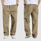 Herren Cargo Hose Loose Fit mit Gummibund in Khaki