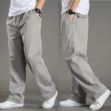 Herren Cargo Hose Loose Fit mit Gummibund in Hellgrau