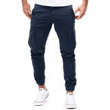 Herren Cargo Hose Slim Fit mit Taschen in Marineblau