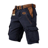 Herren Cargo Shorts mit Gürtel und Yellowstone Logo und Beintaschen in Marineblau
