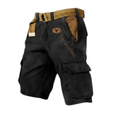 Herren Cargo Shorts mit Gürtel und Yellowstone Logo und Beintaschen in Schwarz
