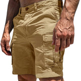 Herren Cargo Shorts mit Knopfverschluss und Seitentaschen in Khaki