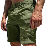 Herren Cargo Shorts mit Knopfverschluss und Seitentaschen in Grün
