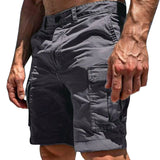 Herren Cargo Shorts mit Knopfverschluss und Seitentaschen in Grau