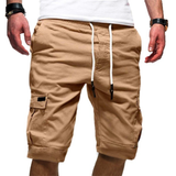 Herren Cargoshorts mit elastischem Bund und Kordelzug in Beige