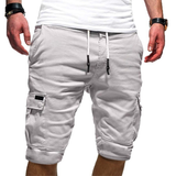 Herren Cargoshorts mit elastischem Bund und Kordelzug in Weiß
