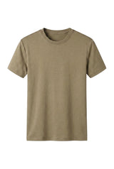 Herren Einfarbiges Kurzarmshirt mit Rundhalsausschnitt in Beige