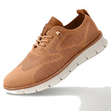 Herren-Freizeitschuhe aus Strick mit profilierter Sohle und Schnürung in Braun