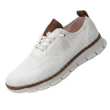 Herren-Freizeitschuhe aus Strick mit profilierter Sohle und Schnürung in Weiß