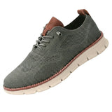 Herren-Freizeitschuhe aus Strick mit profilierter Sohle und Schnürung in Grün