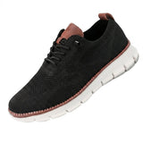 Herren-Freizeitschuhe aus Strick mit profilierter Sohle und Schnürung in Schwarz