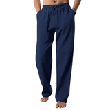 Herren-Hanfhose mit geradem Bein und Kordelzug in Marineblau