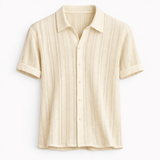 Herren Hemd mit Kragen und Knopfleiste in Creme