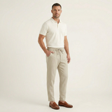 Herren Hose mit elastischem Bund und Kordelzug in Beige
