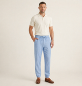 Herren Hose mit elastischem Bund und Kordelzug in Hellblau