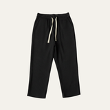 Herren Hose mit elastischem Bund und Kordelzug sowie geradem Bein in Schwarz