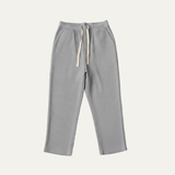 Herren Hose mit elastischem Bund und Kordelzug sowie geradem Bein in Grau