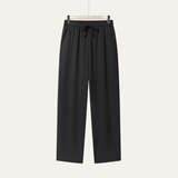 Herren-Hose mit geradem Bein und Kordelzug in Schwarz