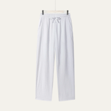 Herren-Hose mit geradem Bein und Kordelzug in Weiß