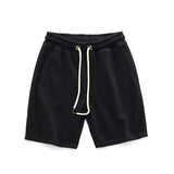 Herren Jersey-Shorts mit Kordelzug und elastischem Bund in Schwarz