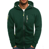Florian | Herren Kapuzen-Sweatshirt Reißverschluss Fleece Mens Knit Sweater in Grün