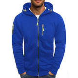 Florian | Herren Kapuzen-Sweatshirt Reißverschluss Fleece Mens Knit Sweater in Blau