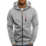 Florian | Herren Kapuzen-Sweatshirt Reißverschluss Fleece Mens Knit Sweater in Hellgrau