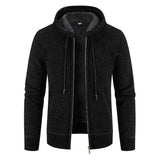 Herren Kapuzenstrickjacke in Schwarz