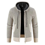 Herren Kapuzenstrickjacke in Beige
