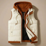 Herren Kapuzenweste in Creme