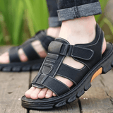 Herren Komfort Sandalen mit Klettverschluss in Schwarz