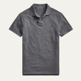 Herren Kurzarm Poloshirt mit Knopfleiste und Kragen in Grau
