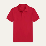 Herren Kurzarm Poloshirt mit Knopfleiste und Kragen in Rot