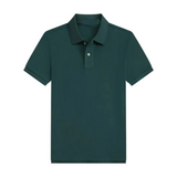 Herren Kurzarm Poloshirt mit Knopfleiste und Kragen in Dunkelgrün