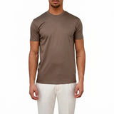 Herren Kurzarm T Shirt mit Rundhalsausschnitt in Braun