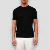 Herren Kurzarm T Shirt mit Rundhalsausschnitt in Schwarz