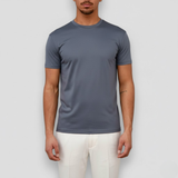 Herren Kurzarm T Shirt mit Rundhalsausschnitt in Dunkelgrau