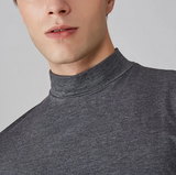 Herren Kurzarmshirt mit hohem Kragen in Grau