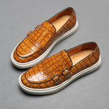 Herren Loafer Flechtoptik Slip-On in Braun