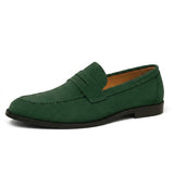 Herren Loafers mit Penny Riemen und Mokassin Naht in Grün