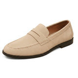 Herren Loafers mit Penny Riemen und Mokassin Naht in Beige